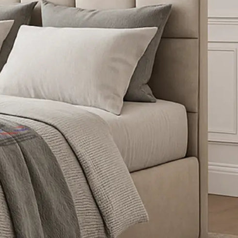 Grey Suede Harmony TV Bed with optional ottoman storage Double bed