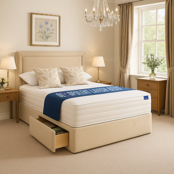 Vertical Panel Upholstered Drawer Bed