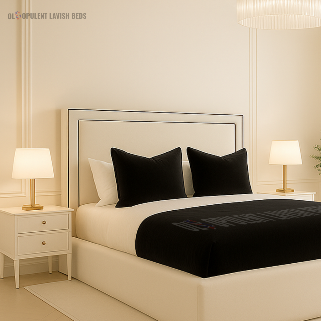 Cream Contrast Piped Divan Bed Frame Single size