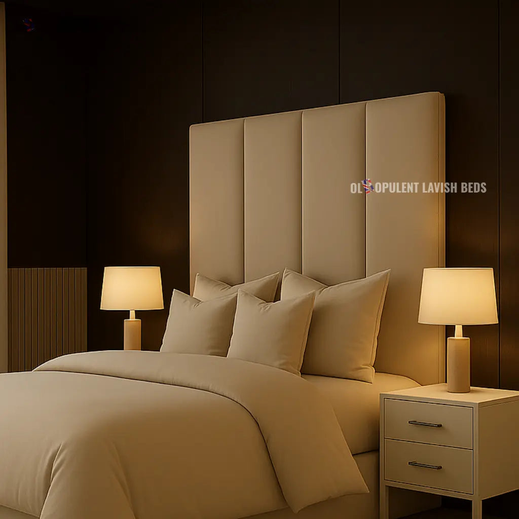 Cream Manhattan Four Panel Ottoman bed fram Double size