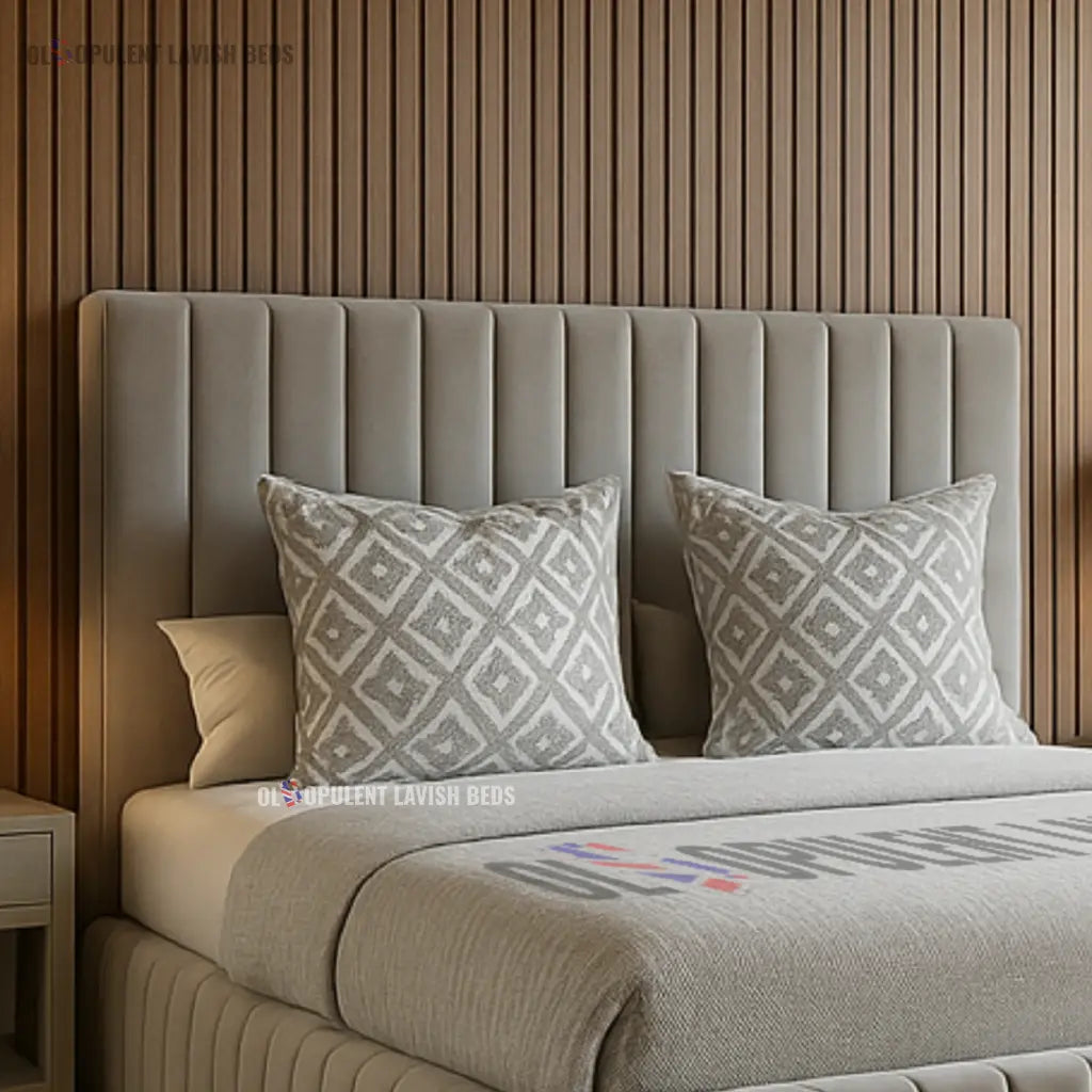 Grey Belgravia Multi Panel ottoman bed fram king size