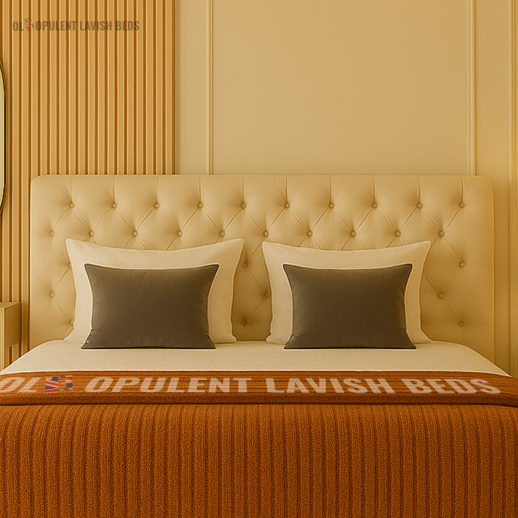 Cream Diamond Tufted Ottoman Storage Bed King Size