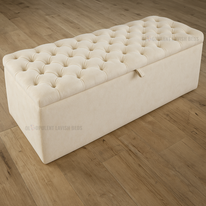 Royal Cream Chesterfield Blanket Box