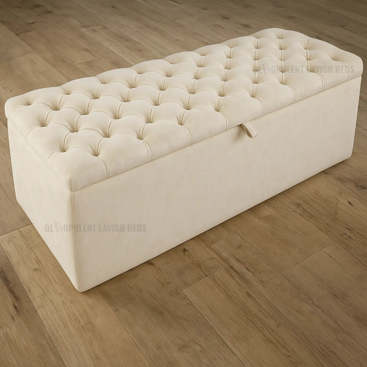 Royal Cream Chesterfield Blanket Box