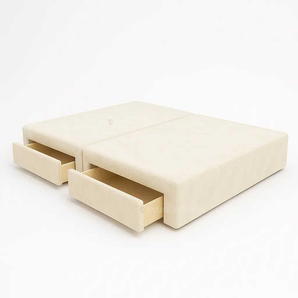 Modern Tan Panel Bed with optional drawers divan bed