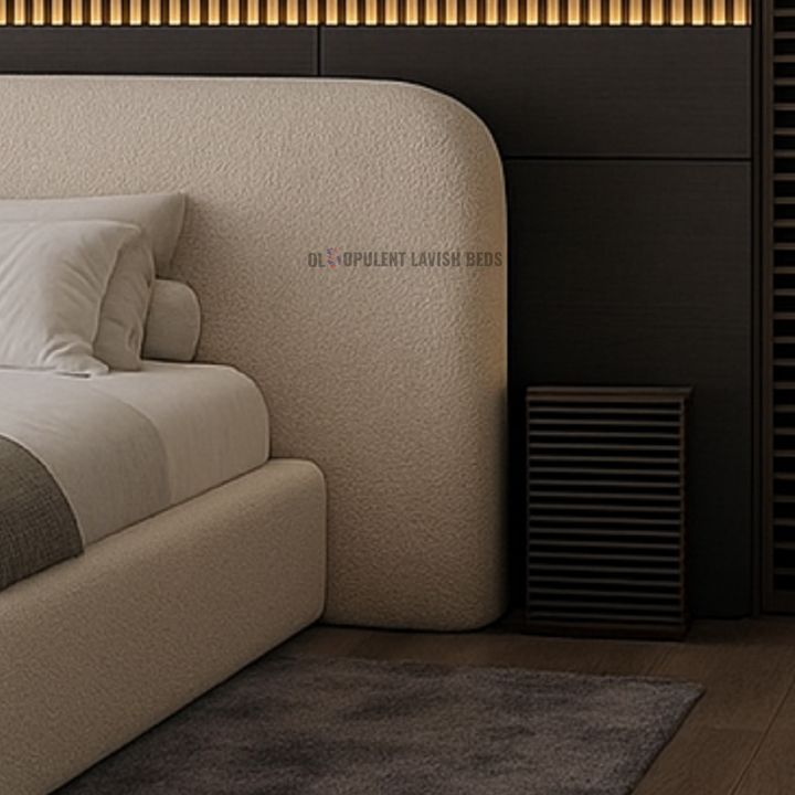 Tadi Fabric Oslo Curved Ottoman Bed frame with optional storage single size