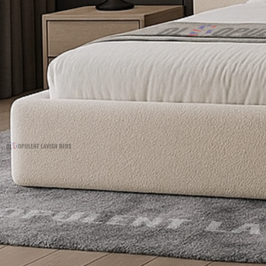 Tadi Fabric Oslo Curved Ottoman Bed frame with optional storage single size