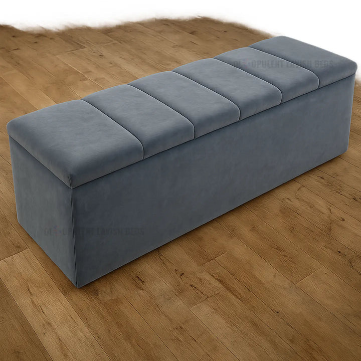 Panel-Tufted End-of-Bed Ottoman Box