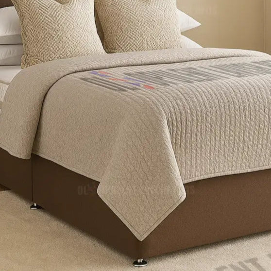 Brown Rustic Drawers Divan Bed Frame with ottoman storage Single size