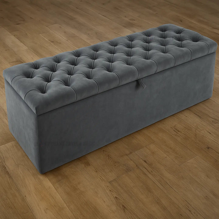 Midnight Chesterfield Velvet Blanket Box
