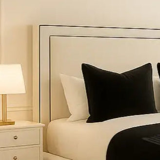 Cream Contrast Piped Divan Bed Frame Single size