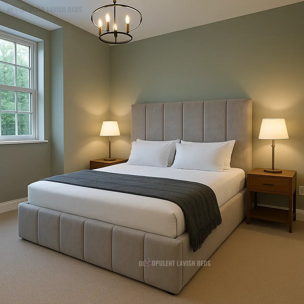 Grey Upholstered Divan Bed frame in Dove Single Size