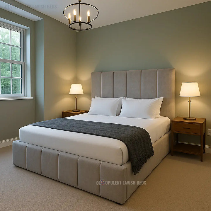 Grey Upholstered Divan Bed frame in Dove Single Size