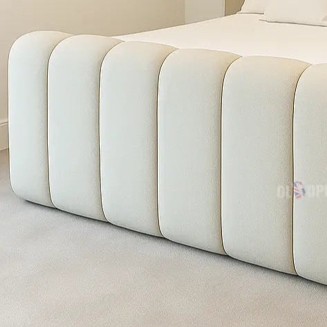 Cream Tranquil Dawn Panel bed with optional ottoman storage king size