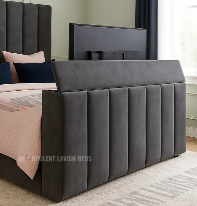 Cream Monarch ottoman tv Bed Frame king size