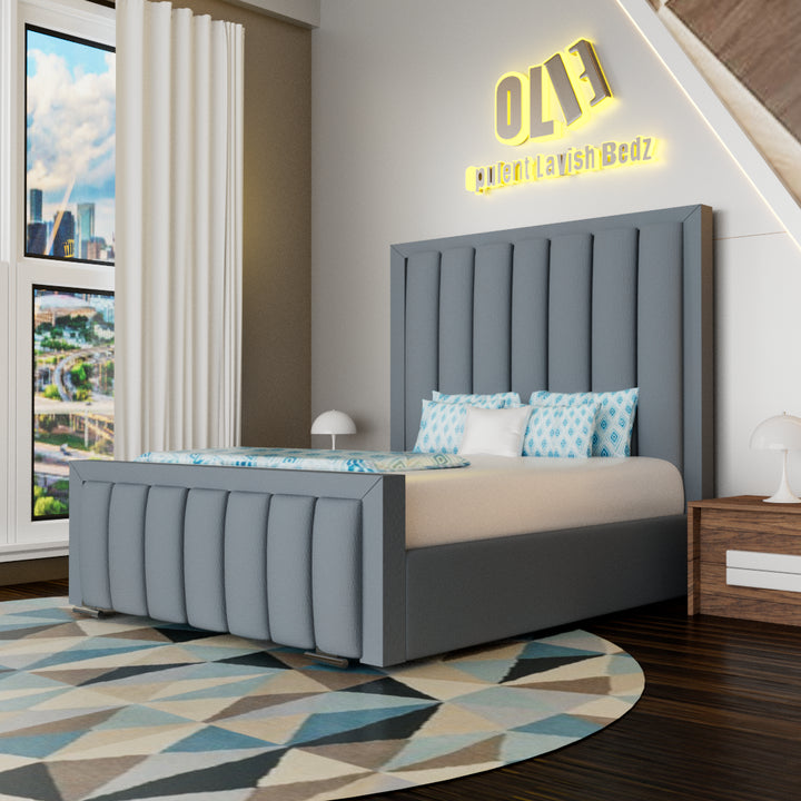 Blue Victoria Majestic ottoman Bed Frame double size