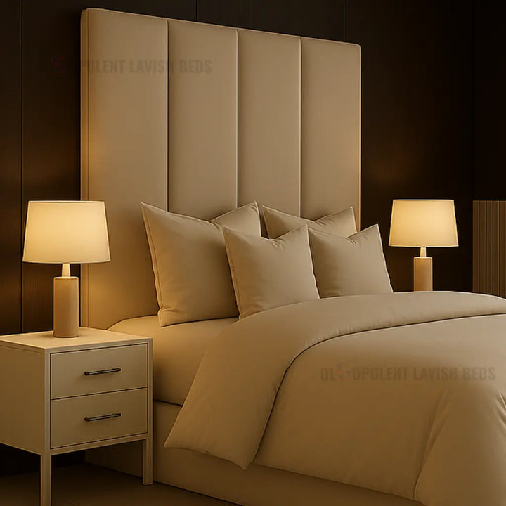 Cream Manhattan Four Panel Ottoman bed fram Double size