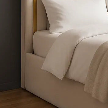 Cream Aurelius Gold Border Ottoman Bed Double size