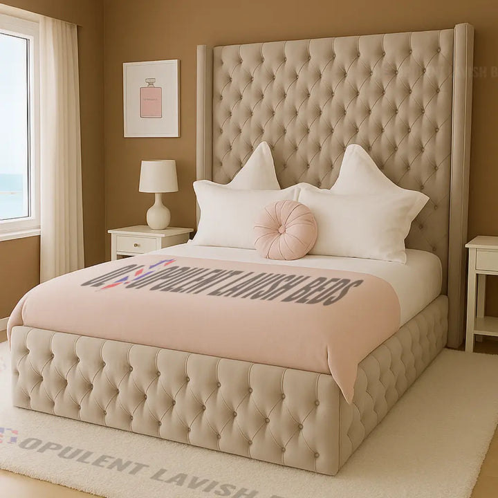 The  Florence Empress Winged Bed with optional storage Double bed
