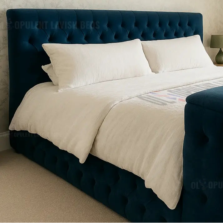 Imperial Blue Comfort Blue Imperial Ottoman TV Bed King size