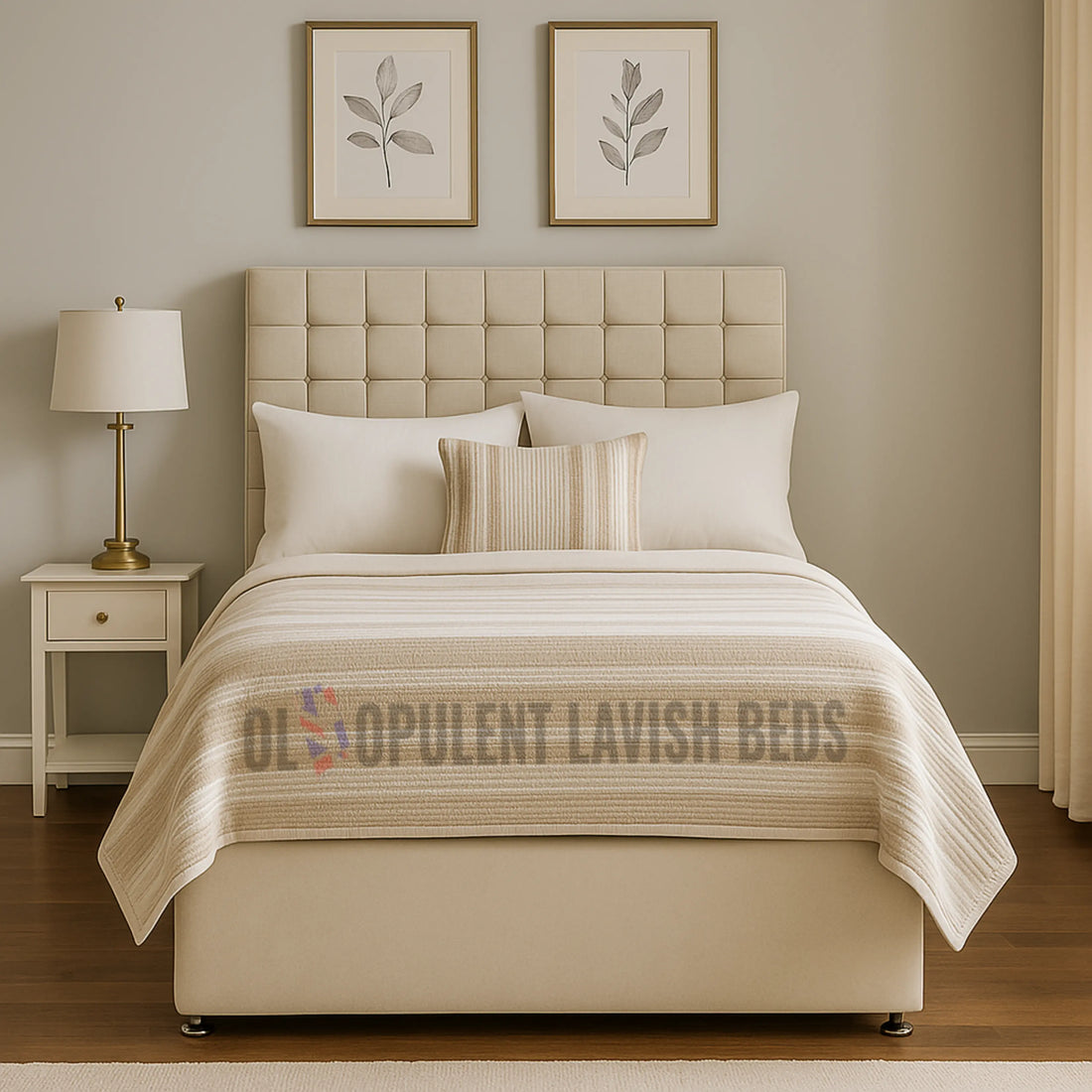 Cream Plush Nordic Divan Frame single size