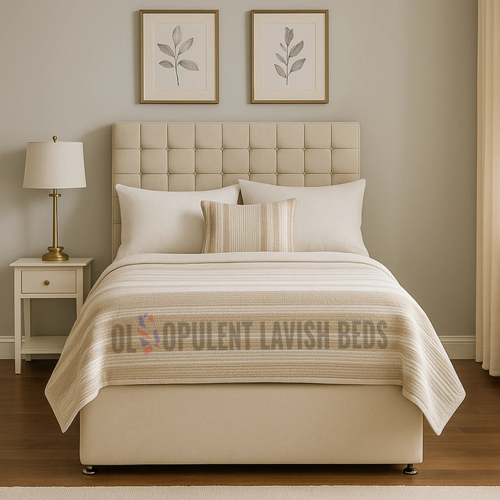 Cream Plush Nordic Divan Frame single size